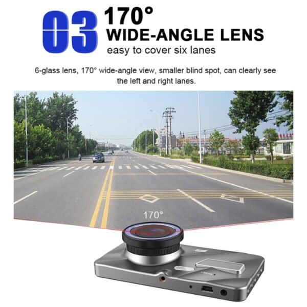 J20-1 2.5D 4 inch 170 Degrees Wide Angle Full HD 1080P Video Car DVR, Support TF Card / Motion Detection / Loop Recording - Image 8