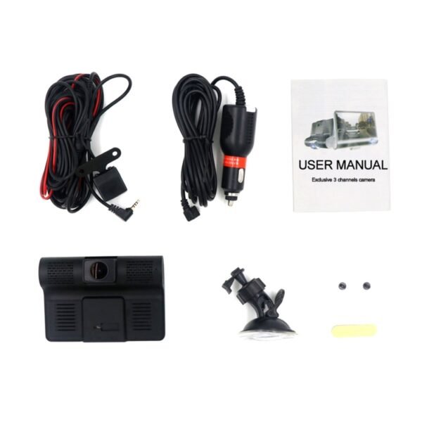 4.0 inch IPS Screen 5.0 Mega Pixels 170 Degrees Wide Angle Full HD 1080P 3 Channels Video Car DVR, Support Night Vision Fill Light / Reversing Visual / TF Card(32GB Max) / G-sensor / Motion Detection - Image 11