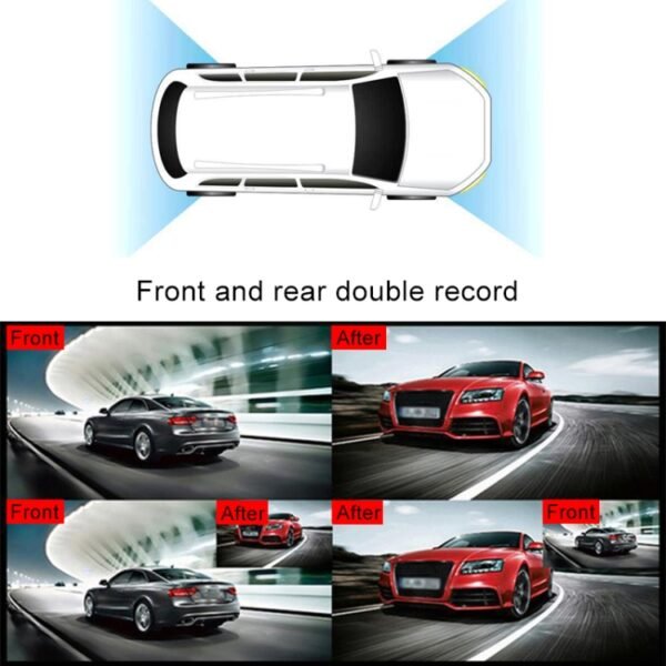 X96 4 inch 2.5D Full HD 1080P Multi-functional Smart Car Dual Lens Video Record Camera Support TF Card / Motion Detection - Image 9