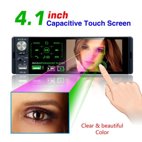 P5130 HD 1 Din 4.1 inch Car Radio Receiver MP5 Player, Support FM & AM & Bluetooth & TF Card, with Steering Wheel Remote Control - Image 7