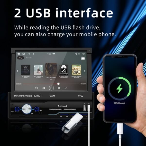 SWM 9702 Car HD 7 inch Android Radio Receiver MP5 Player, Support FM & Bluetooth & GPS & WiFi - Image 16
