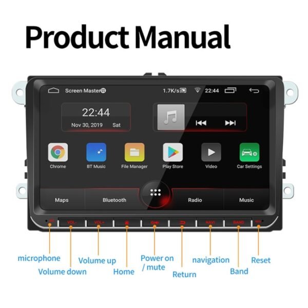 9093 Car HD 9 inch Radio Receiver MP5 Player for Volkswagen, Support FM & Bluetooth & TF Card & GPS & WiFi 1GB+16GB - Image 3