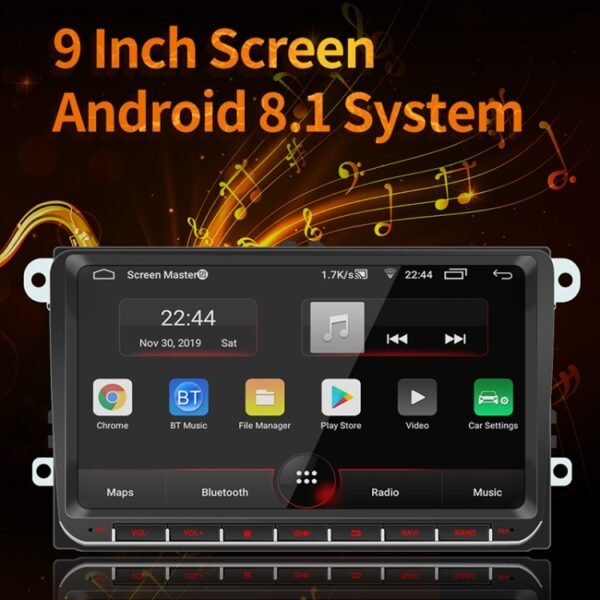 9093 Car HD 9 inch Radio Receiver MP5 Player for Volkswagen, Support FM & Bluetooth & TF Card & GPS & WiFi 1GB+16GB - Image 5