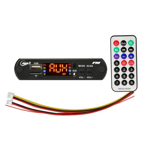 Car 5V Audio MP3 Player Decoder Board FM Radio TF USB 3.5mm AUX, with Bluetooth Function & Remote Control - Image 2