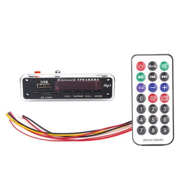 Car 5V Color Screen Audio MP3 Player Decoder Board FM Radio SD Card USB, with Bluetooth Function & Remote Control - Image 2