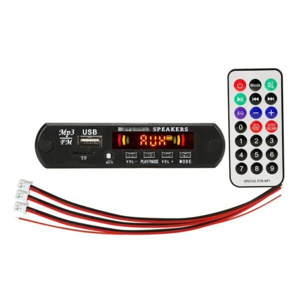 Car 12V 2x3W Audio MP3 Player Decoder Board FM Radio TF USB 3.5mm AUX, with Bluetooth / Recording Call Function / Power Amplifier / Remote Control - Image 2