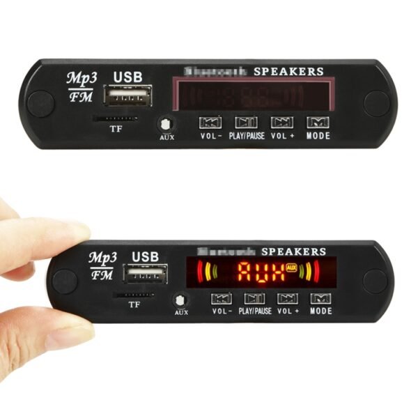 Car 12V 2x3W Audio MP3 Player Decoder Board FM Radio TF USB 3.5mm AUX, with Bluetooth / Recording Call Function / Power Amplifier / Remote Control - Image 3