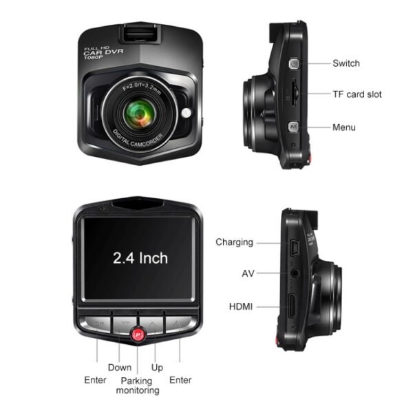 2.4 inch Car 480P Single Recording Shield Driving Recorder DVR Support Parking Monitoring / Loop Recording (Black) - Image 2