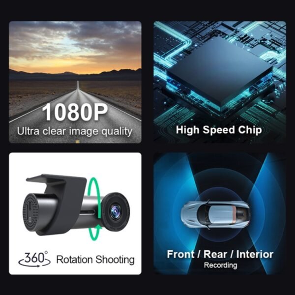 Car WiFi Dual Camera Hidden 360 Degree Rotation Car Driving Recorder - Image 7