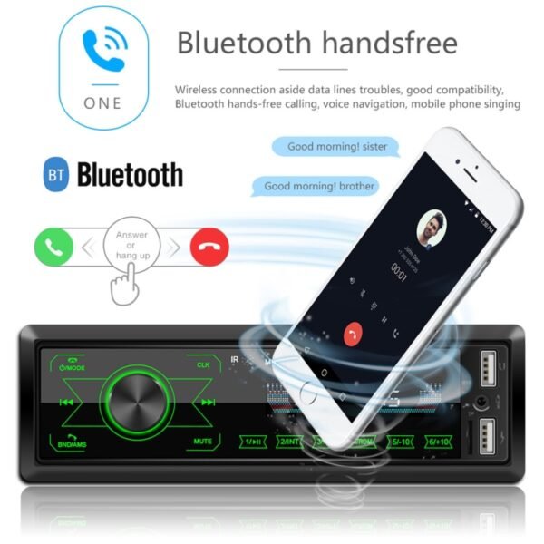 M10 12V Car Radio Receiver MP3 Player, Support Bluetooth Hand-free Calling / FM / USB / SD Card - Image 5