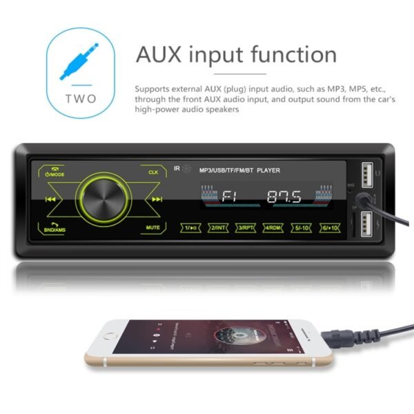 M10 12V Car Radio Receiver MP3 Player, Support Bluetooth Hand-free Calling / FM / USB / SD Card - Image 6