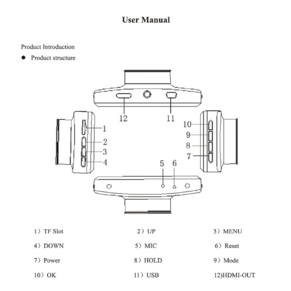 F9 Car Front and  Inner Dual Camera HD Infrared Night Vision Car Driving Recorder - Image 4