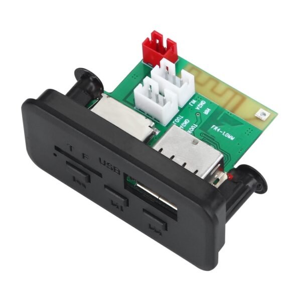 Car 12V Audio MP3 Player Decoder Board FM Radio TF Card USB AUX, with Bluetooth, 38, 38 (White) - Image 2