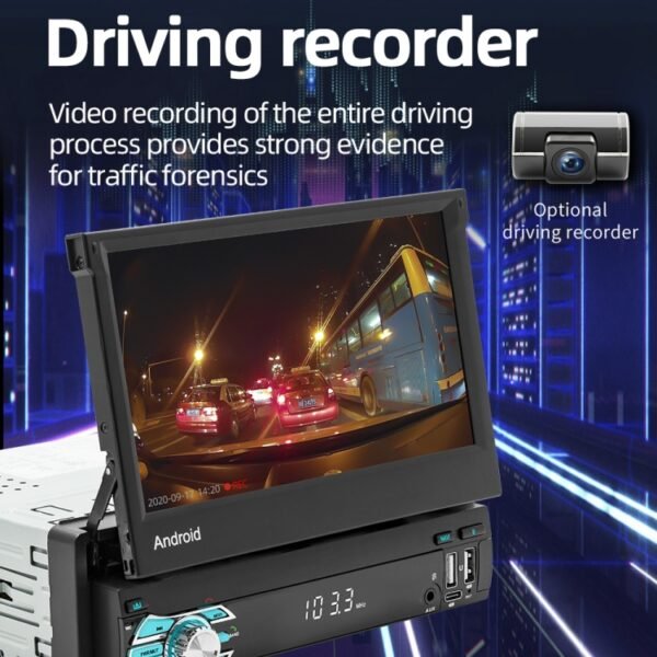 HD 7 inch Single Din Car Android Player GPS Navigation Bluetooth Touch Stereo Radio, Support Mirror Link & FM & WIFI - Image 11