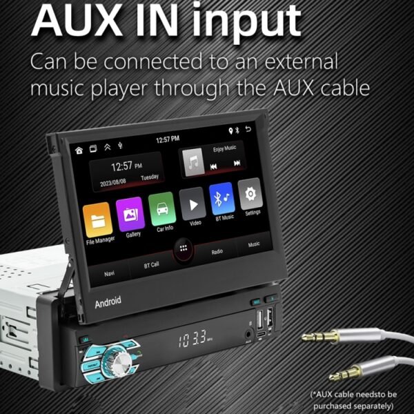 HD 7 inch Single Din Car Android Player GPS Navigation Bluetooth Touch Stereo Radio, Support Mirror Link & FM & WIFI - Image 15