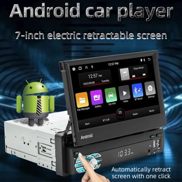 HD 7 inch Single Din Car Android Player GPS Navigation Bluetooth Touch Stereo Radio, Support Mirror Link & FM & WIFI - Image 4
