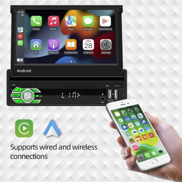 HD 7 inch Single Din Car Android Player GPS Navigation Bluetooth Touch Stereo Radio, Support Mirror Link & FM & WIFI - Image 8