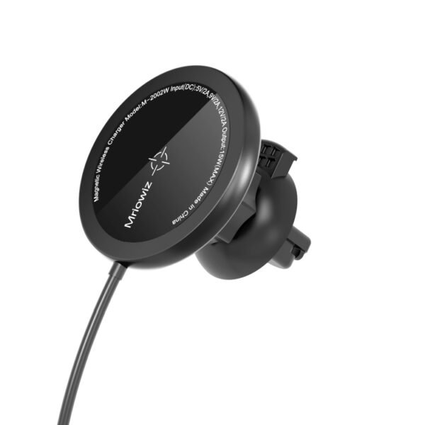 Mriowiz M-2002W 15W 360-degree Rotating MagSafe Magnetic Car Wireless Charger for iPhone 12 Series, with USB + USB-C / Type-C Data Cable, Cable Length: 1m - Image 2