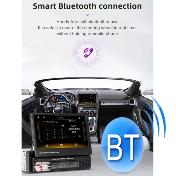 9601C HD 7 inch Manually Retractable Screen Car MP5 Player GPS Navigation Bluetooth Radio, Support Mirror Link & FM & TF Card & USB - Image 5