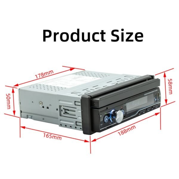 T100C 7 inch Manually Retractable Screen Car MP5 Player Radio, Support Mirror Link & FM & TF Card & USB & Bluetooth Hand-free Calling & Reversing Trajectory System & CayPlay Connection - Image 2