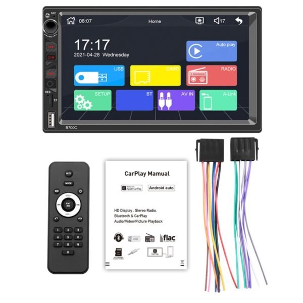 B700C HD 7 inch Universal Car MP5 Player with Wired Carplay, Support FM & Bluetooth & TF Card - Image 11