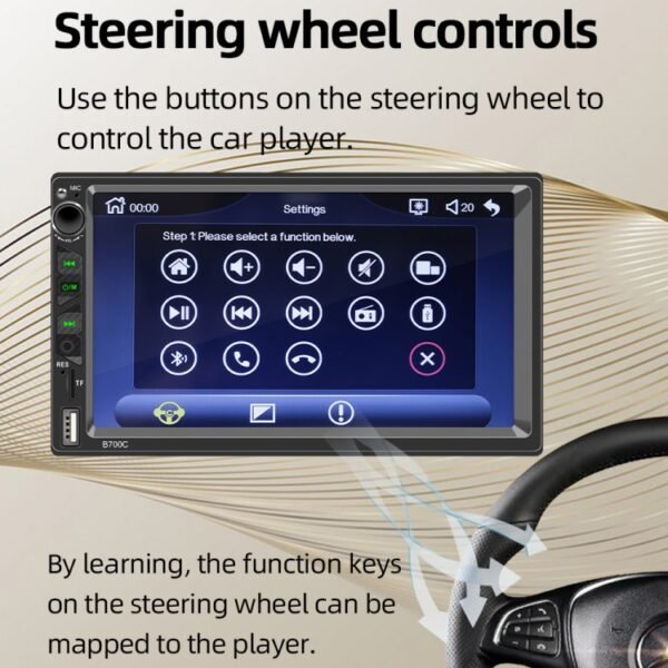 B700C HD 7 inch Universal Car MP5 Player with Wired Carplay, Support FM & Bluetooth & TF Card - Image 4