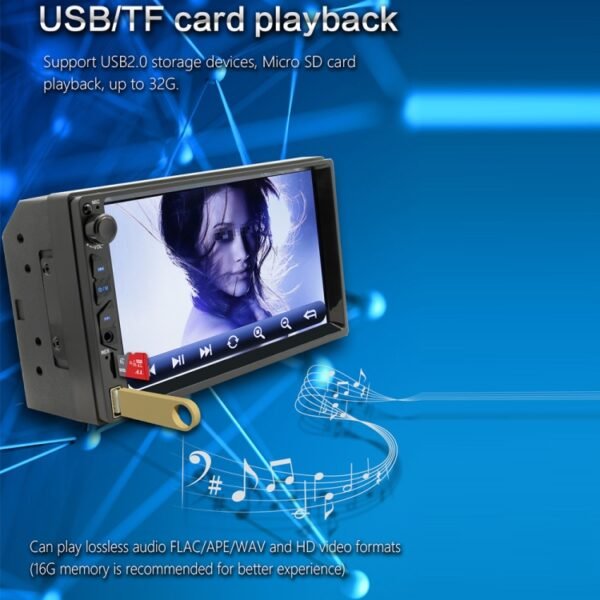B700C HD 7 inch Universal Car MP5 Player with Wired Carplay, Support FM & Bluetooth & TF Card - Image 7