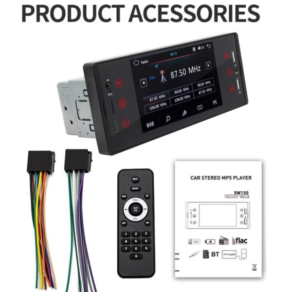 SW150 5-inch HD Touch Screen Dual USB Car MP5 Player Bluetooth Reversing Video Card U Disk Radio - Image 11