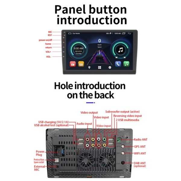 S-9101 10.1 inch HD Screen Car Android Player GPS Navigation Bluetooth Touch Radio, Support Mirror Link & FM & WIFI & Steering Wheel Control, Standard Version+Carplay - Image 10
