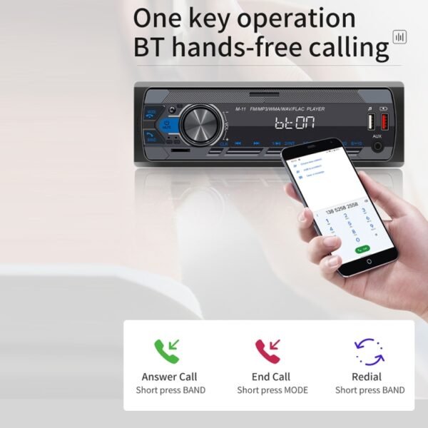 M11 Car Bluetooth MP3 Player Support Mobile Phone Interconnection / FM / TF Card - Image 3