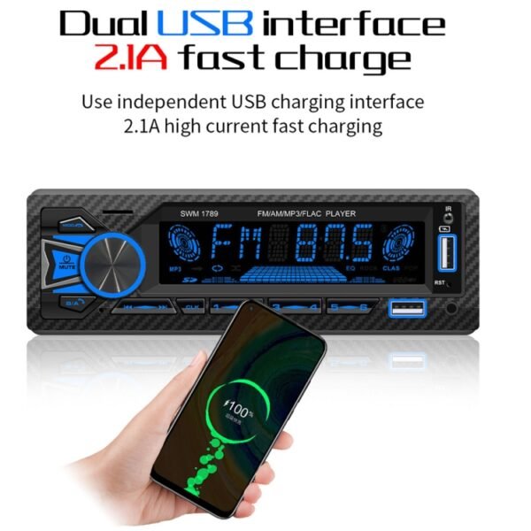 SWM-1789 Car Radio Receiver Bluetooth 5.1 MP3 Player with Remote Control - Image 4