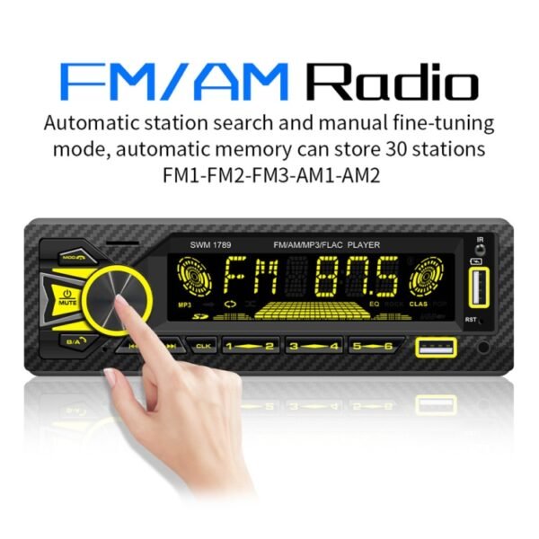 SWM-1789 Car Radio Receiver Bluetooth 5.1 MP3 Player with Remote Control - Image 6