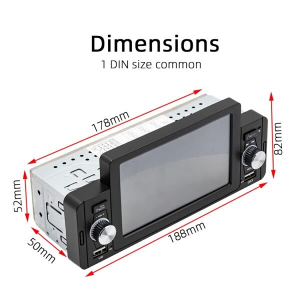 SWM-160C 5 inch Car Bluetooth 5.1 Wired MP5 Player Support Phone Mirror Link / Steering Wheel Control - Image 2