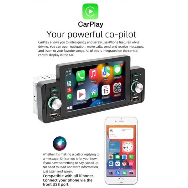 SWM-160C 5 inch Car Bluetooth 5.1 Wired MP5 Player Support Phone Mirror Link / Steering Wheel Control - Image 3