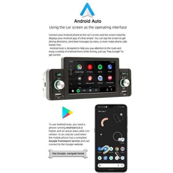 SWM-160C 5 inch Car Bluetooth 5.1 Wired MP5 Player Support Phone Mirror Link / Steering Wheel Control - Image 4
