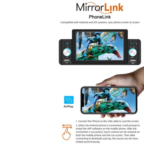 SWM-160C 5 inch Car Bluetooth 5.1 Wired MP5 Player Support Phone Mirror Link / Steering Wheel Control - Image 5