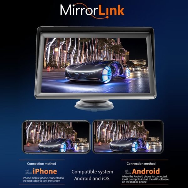 7 inch Wireless CarPlay Radio Multimedia Player 1080P IPS Touch Screen MP5 Radios Bluetooth Monitor - Image 7