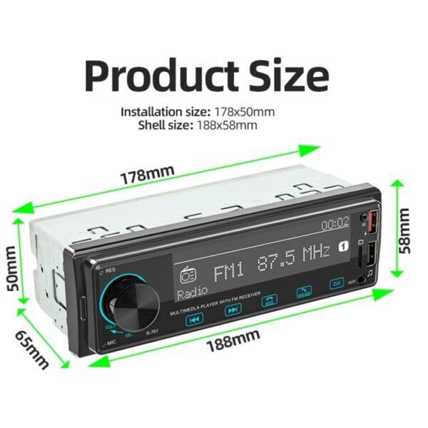 2.5D Touch Screen Car MP3 Player Radio Support Bluetooth Positioning Find Car - Image 3