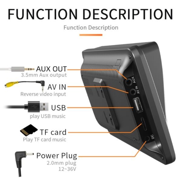 B5300 7 inch Wireless CarPlay Car Bluetooth MP5 Player, Support Mobile Phone Interconnection - Image 4