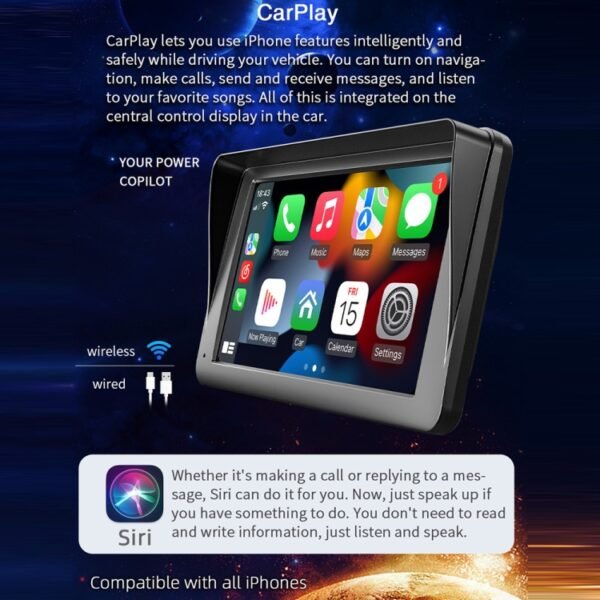 B5300 7 inch Wireless CarPlay Car Bluetooth MP5 Player, Support Mobile Phone Interconnection - Image 5