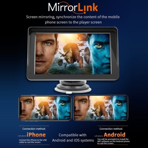 B5300 7 inch Wireless CarPlay Car Bluetooth MP5 Player, Support Mobile Phone Interconnection - Image 7