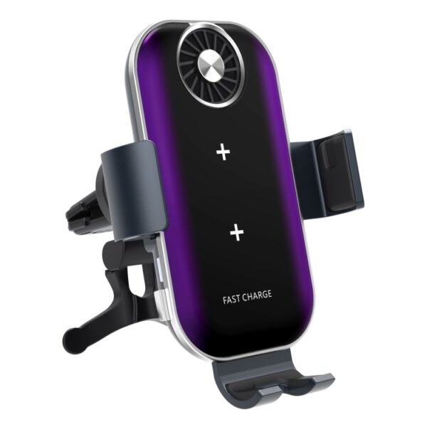 C37 Fan Cooling Dual Coil Car Phone Holder Wireless Charger - Image 3