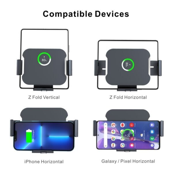 S7 Dual Coil Car Phone Holder Wireless Charger, S7 - Image 2