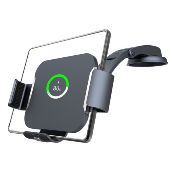 S7 Dual Coil Car Phone Holder Wireless Charger, S7 - Image 5