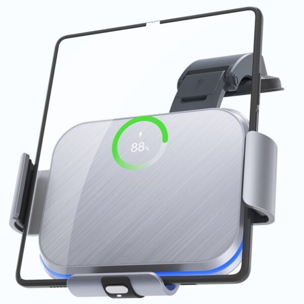S8 Dual Coil Car Phone Holder Wireless Charger, S8 - Image 2