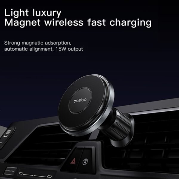 Yesido C190 15W Magsafe Magnetic Car Air Vent Wireless Charger, C190 - Image 2