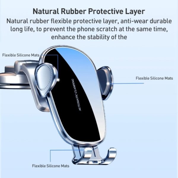 D6 Mechanical Locking Wireless Fast Charging Air Outlet Car Holder, Standard, Strong Suction Cup Version - Image 3