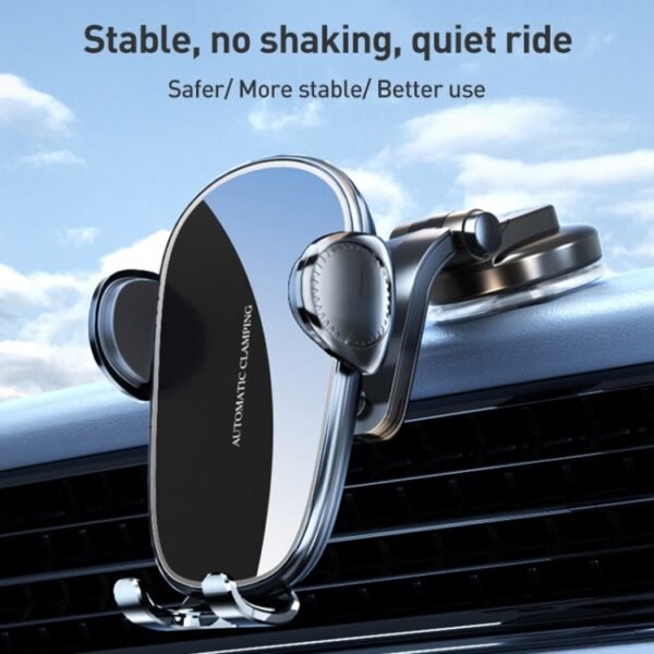 D6 Mechanical Locking Wireless Fast Charging Air Outlet Car Holder, Standard, Strong Suction Cup Version - Image 5