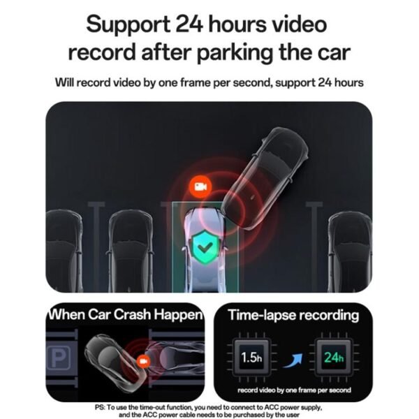 Yesido KM22 1K HD Dual Dash Camera Car Driving Recorder with 1.47 inch Screen, KM22 - Image 11