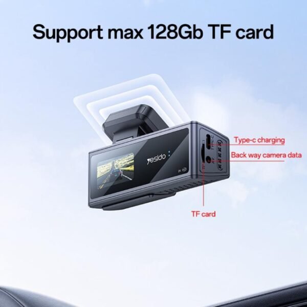 Yesido KM22 1K HD Dual Dash Camera Car Driving Recorder with 1.47 inch Screen, KM22 - Image 12